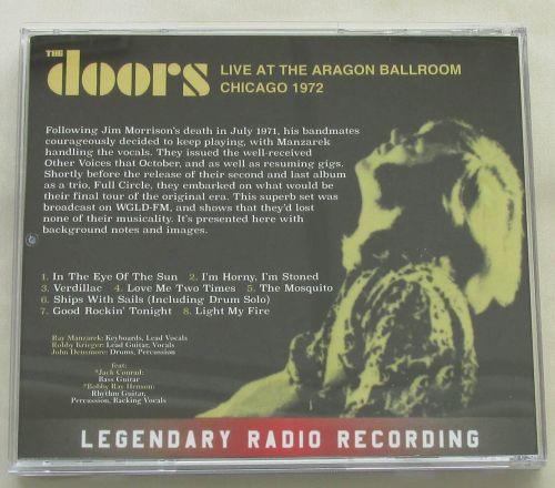 LIVE AT THE ARAGON BALLROOM Chicago 1972 CD