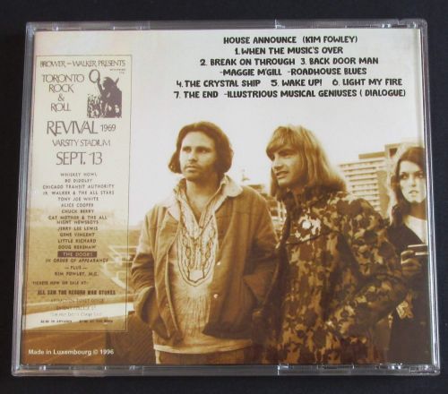 LIVE IN TORONTO VARSITY STADIUM 09-13-1969 Canada CD