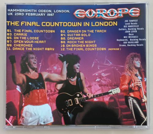 THE FINAL COUNTDOWN IN LONDON, Hammersmith Odeon, UK 23rd February 1987 CD