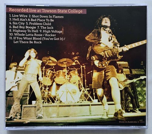LIVE  AT TOWSON COLLEGE Baltimore County, MD, US 1979 CD