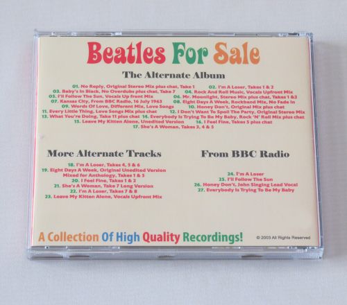 BEATLES FOR SALE CD OuttakesTakes Demos Mixes! 27 Alternate Rare Tracks!!
