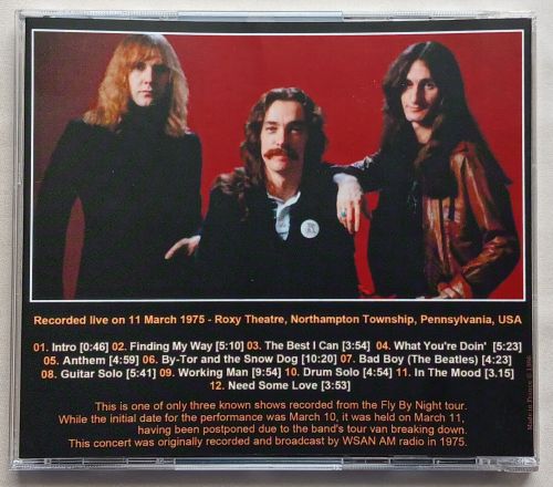RUSH IN THE ROXY, Recorded live on 11 March 1975, Roxy Theatre, Pennsylvania, USA CD