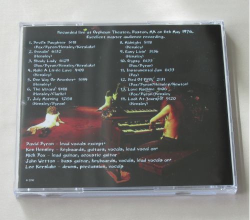 LIVE IN BOSTON, Orpheum Theatre, USA 1976 CD