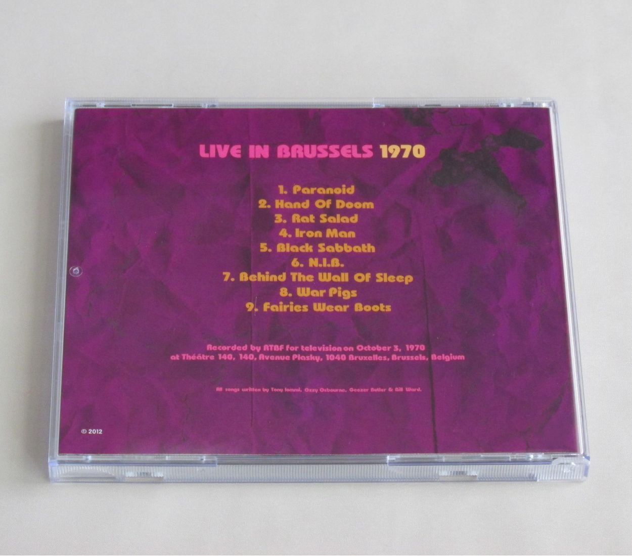 LIVE IN BRUSSELS, THEATRE 140 BRUXELLES 1970 CD / BLACK